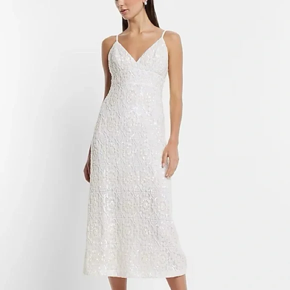 ivory dress midi Adrianna Papell Sleeveless Tea Length Dress Women's Dress Ivory : 12 main image 0